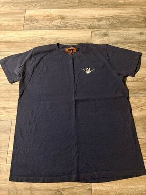 Ring of Fire Navy Short-Sleeve Tee with Skeleton Hand Chest Graphic